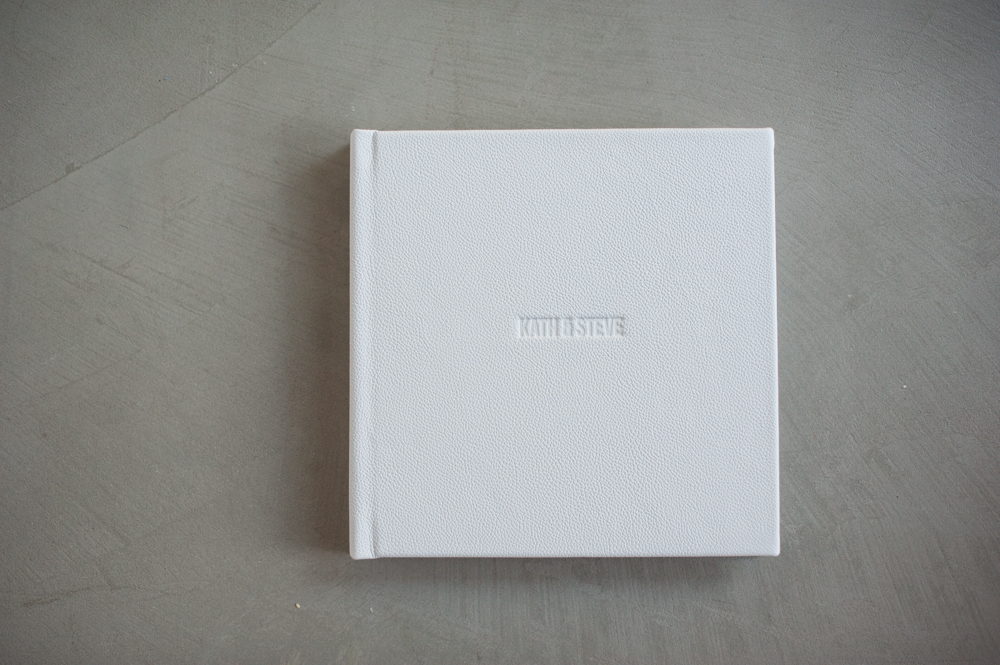 10 X10 Embossed White Leather Album, White Leather Photo Album