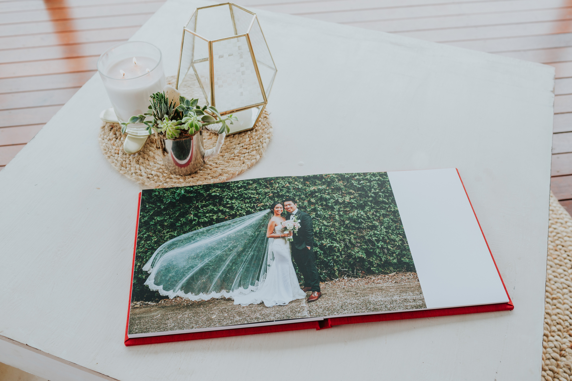 12x12 Canapetta Red with gold foil debossing visionart