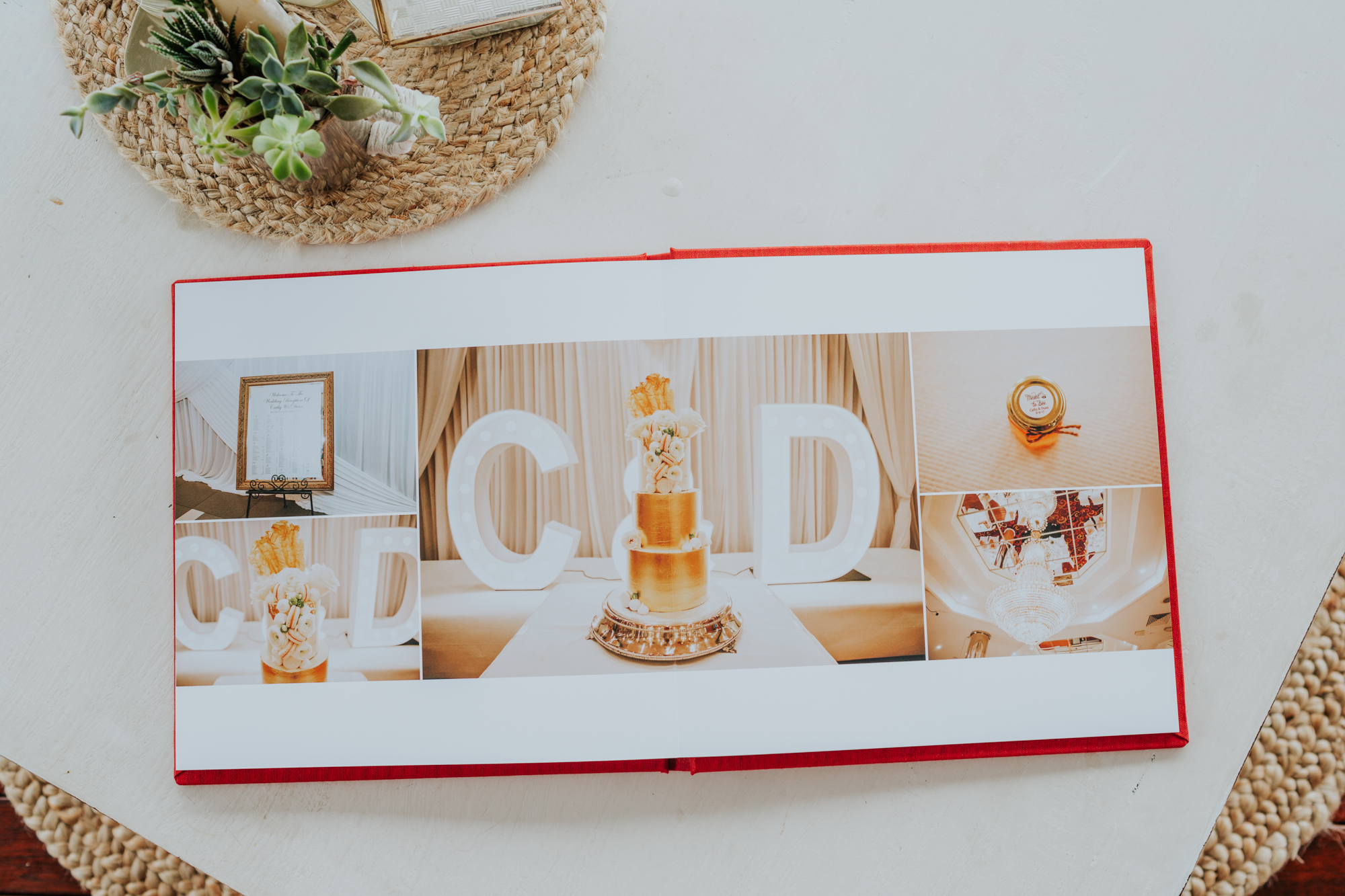 12x12 Canapetta Red with gold foil debossing visionart